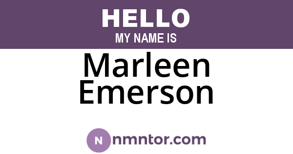 Marleen Emerson