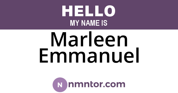 Marleen Emmanuel