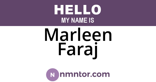 Marleen Faraj