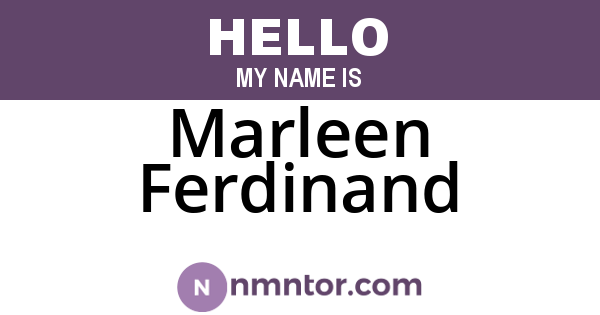Marleen Ferdinand