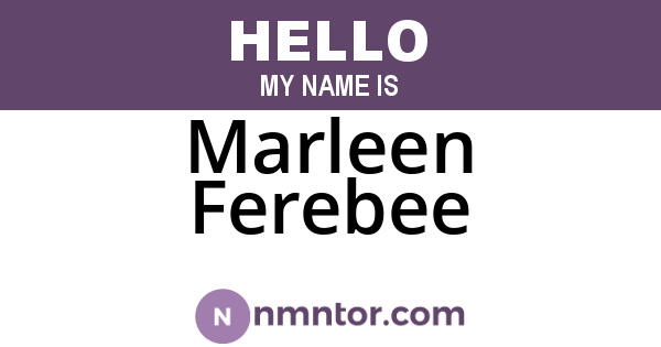 Marleen Ferebee