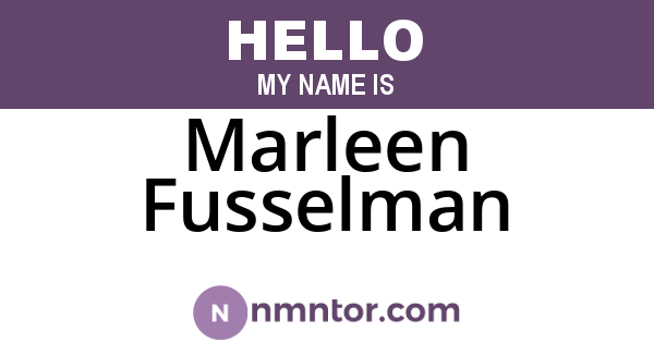 Marleen Fusselman
