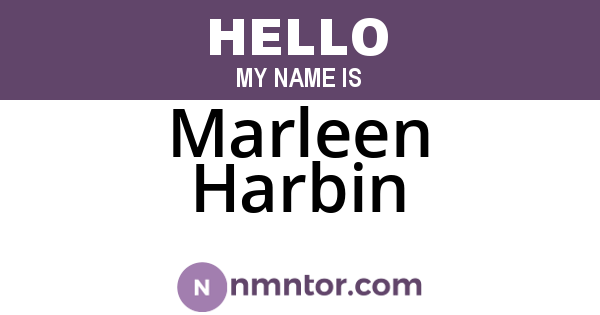 Marleen Harbin