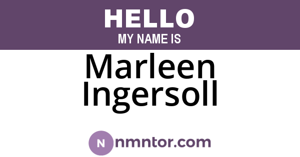 Marleen Ingersoll