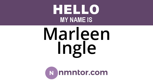 Marleen Ingle