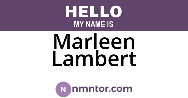 Marleen Lambert
