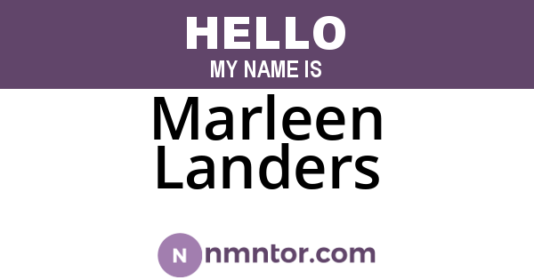 Marleen Landers