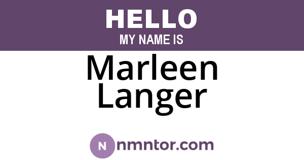 Marleen Langer