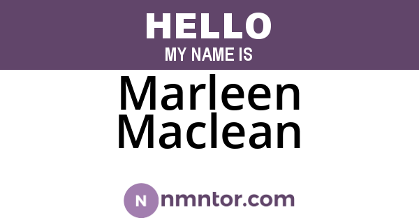 Marleen Maclean