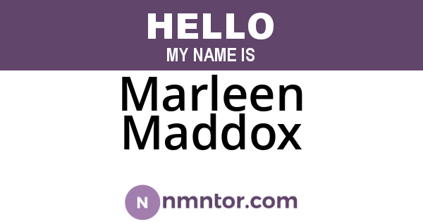 Marleen Maddox