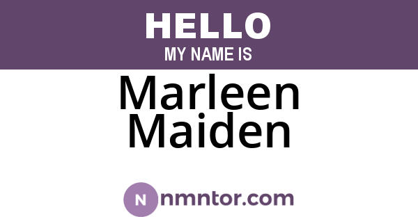 Marleen Maiden