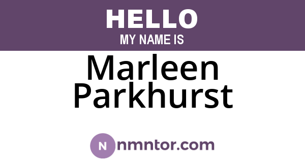 Marleen Parkhurst