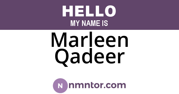 Marleen Qadeer