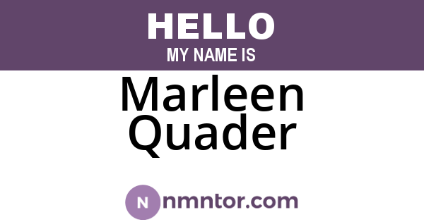 Marleen Quader