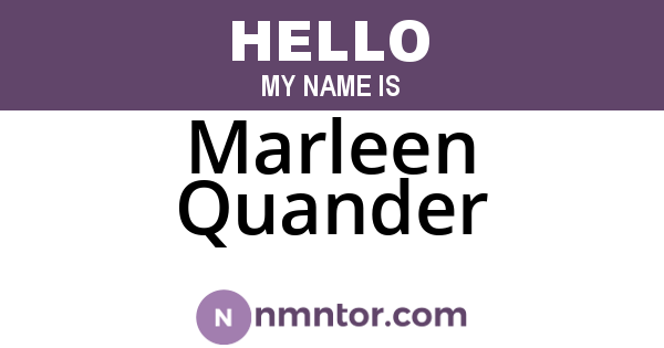 Marleen Quander