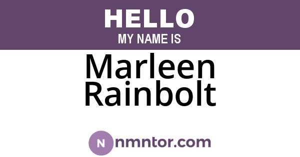 Marleen Rainbolt