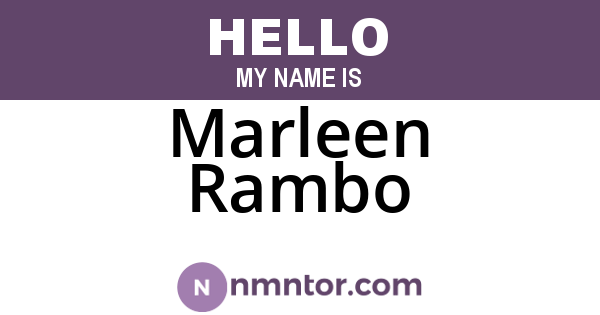 Marleen Rambo
