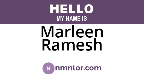 Marleen Ramesh