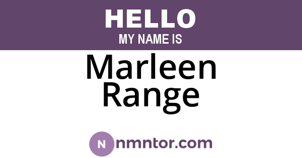 Marleen Range