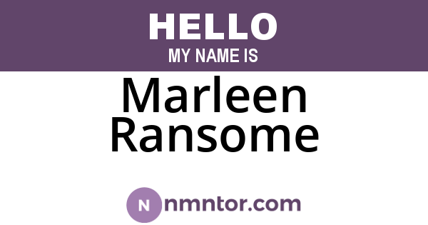 Marleen Ransome