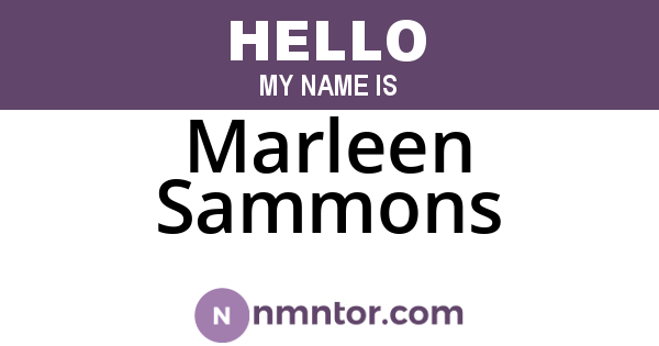 Marleen Sammons