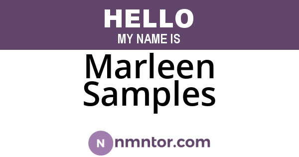Marleen Samples
