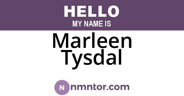 Marleen Tysdal