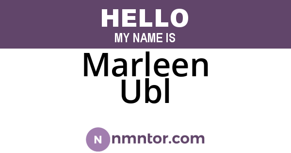 Marleen Ubl