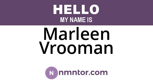 Marleen Vrooman