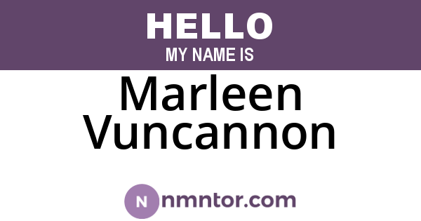 Marleen Vuncannon