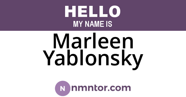 Marleen Yablonsky
