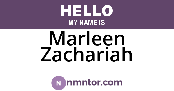 Marleen Zachariah