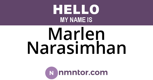 Marlen Narasimhan