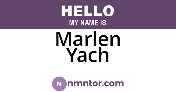 Marlen Yach