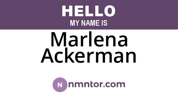 Marlena Ackerman