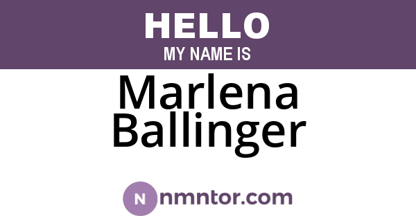 Marlena Ballinger