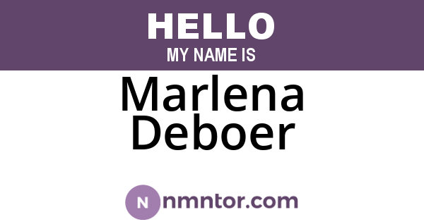 Marlena Deboer