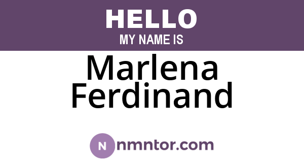 Marlena Ferdinand