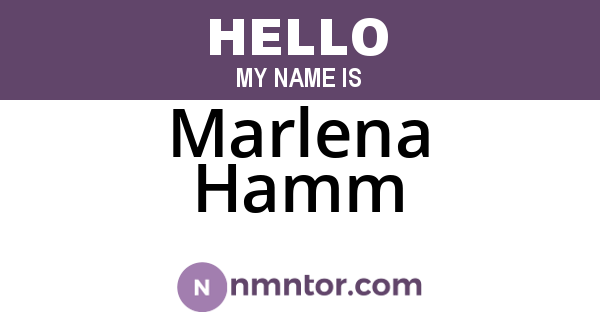 Marlena Hamm