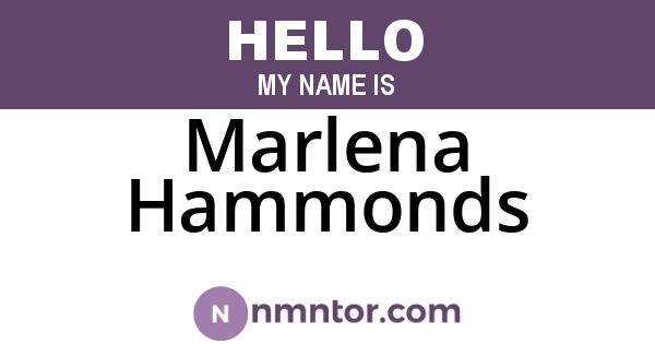 Marlena Hammonds