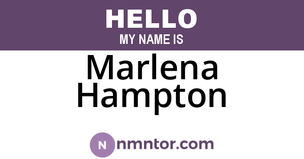 Marlena Hampton