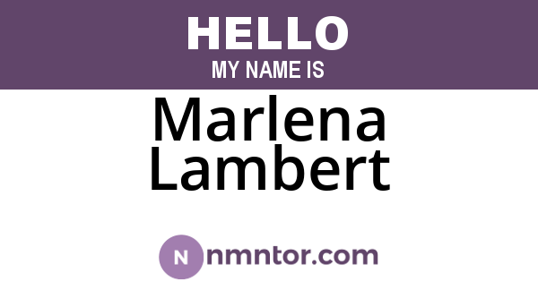 Marlena Lambert