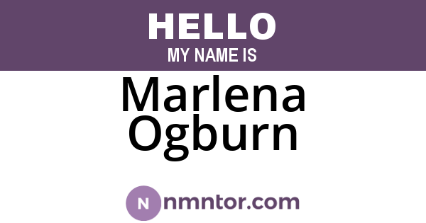 Marlena Ogburn