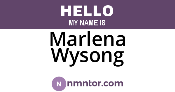 Marlena Wysong