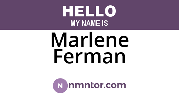Marlene Ferman
