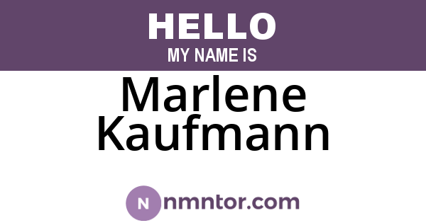 Marlene Kaufmann