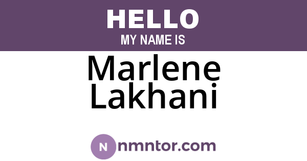 Marlene Lakhani
