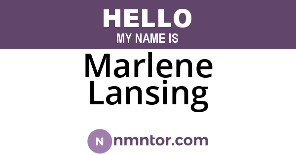 Marlene Lansing
