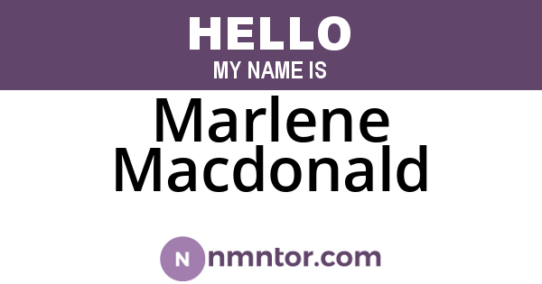 Marlene Macdonald
