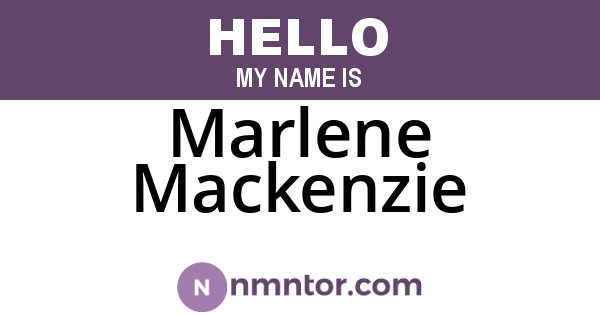 Marlene Mackenzie